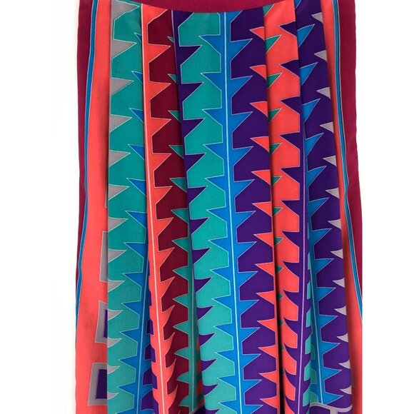 Vintage Womens Size 4 Colorful Geometric Print Skirt 100% Polyester - Picture 2 of 11